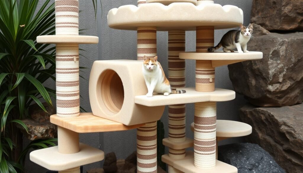 cat climbing tower